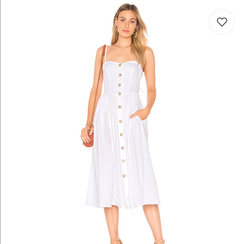 Free People Perfect Peach Poplin Midi Dress White